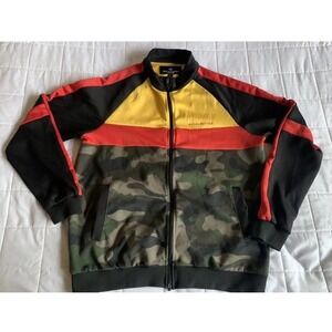 RICH & ROTTEN LA Street Wear Hip Hop Rap Track Suit Jacket Sz L Camo Germany